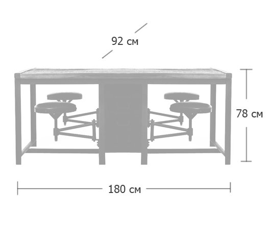 Большой рабочий стол Rupert Work Table Rustic в Краснодаре