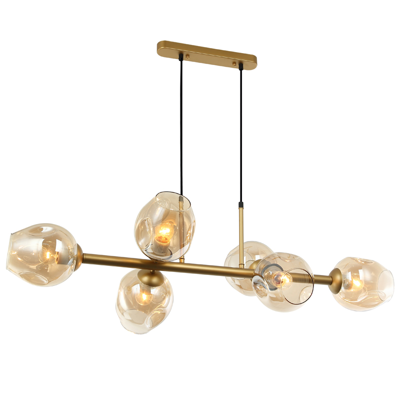 Люстра Branching Bubble Chandelier Line Gold Золотой Янтарь (Amber) в Краснодаре | Loft Concept 