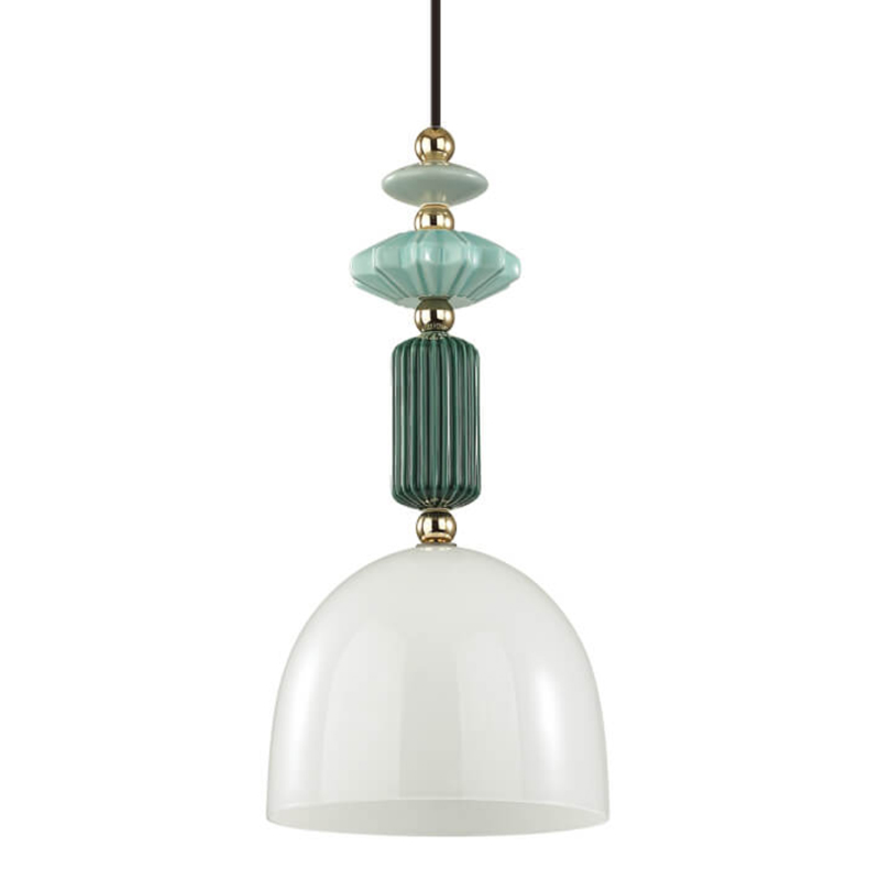 Подвесной светильник Iris hanging lamp green Белое матовое стекло Зеленый в Краснодаре | Loft Concept 