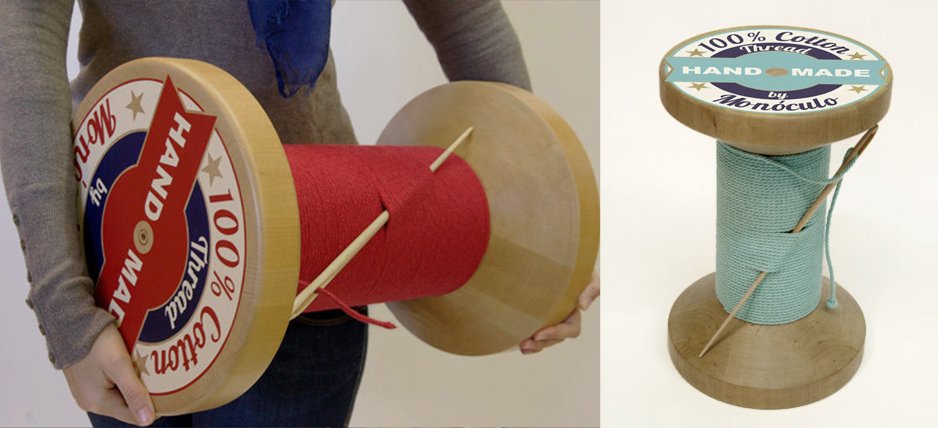 Дизайнерский табурет Thread Reel Wooden Stool - Loft-Concept в Краснодаре