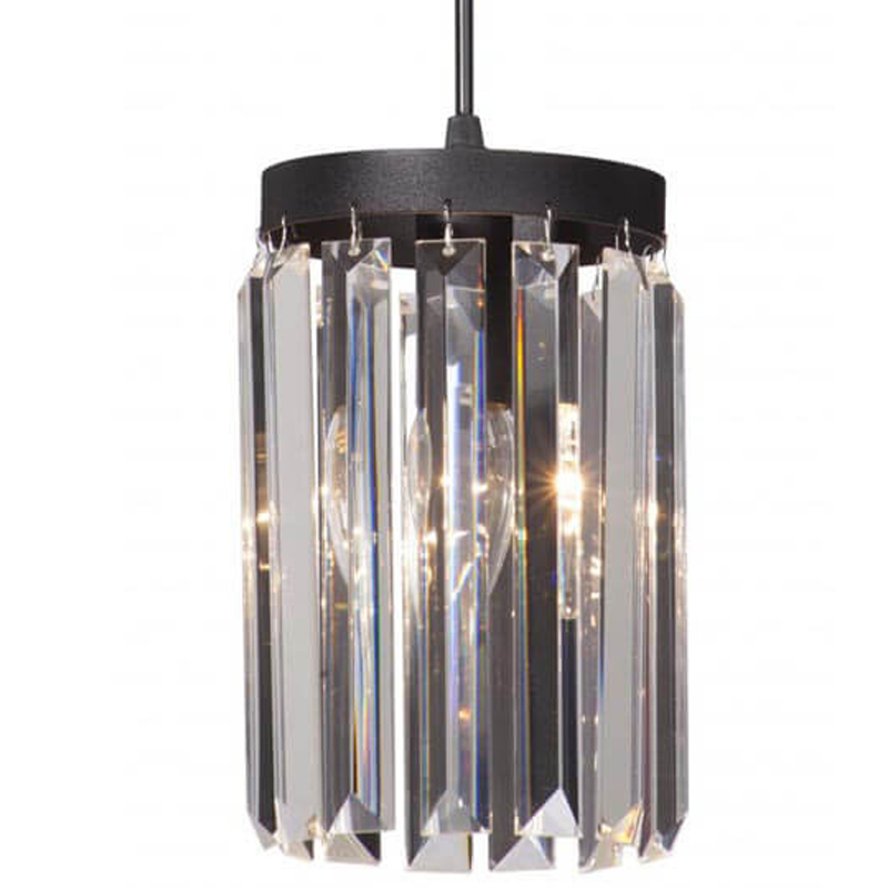 Светильник ODEON CLEAR GLASS Pendant lamp Прозрачное Стекло D 12 Черный матовый Прозрачное Стекло в Краснодаре | Loft Concept 