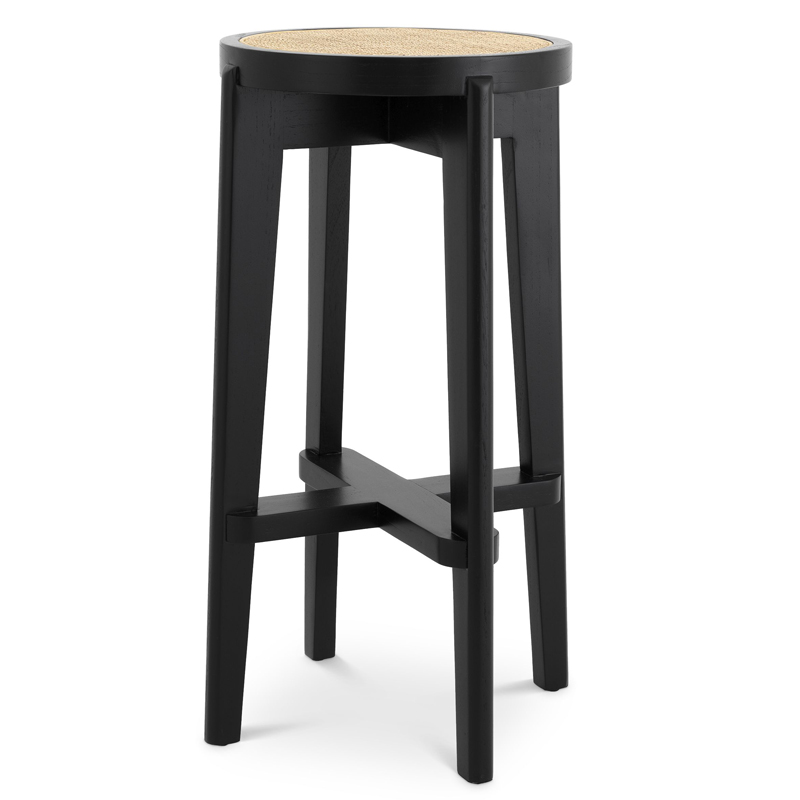 Барный стул Eichholtz Bar Stool Dareau black Бежевый Черный в Краснодаре | Loft Concept 