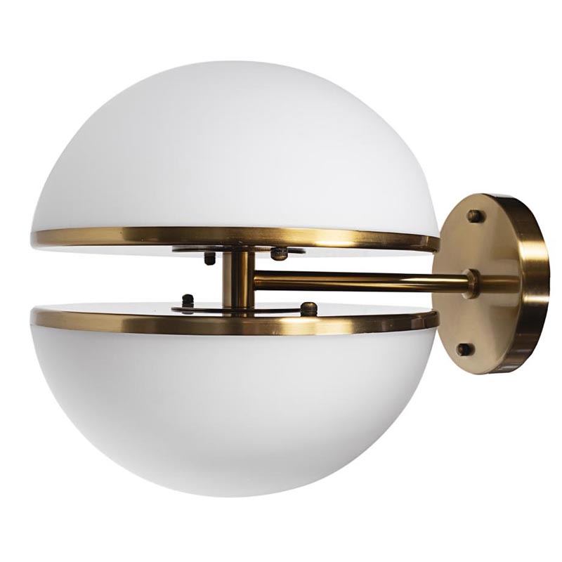 Бра Sphere Sconce Белое матовое стекло Латунь в Краснодаре | Loft Concept 