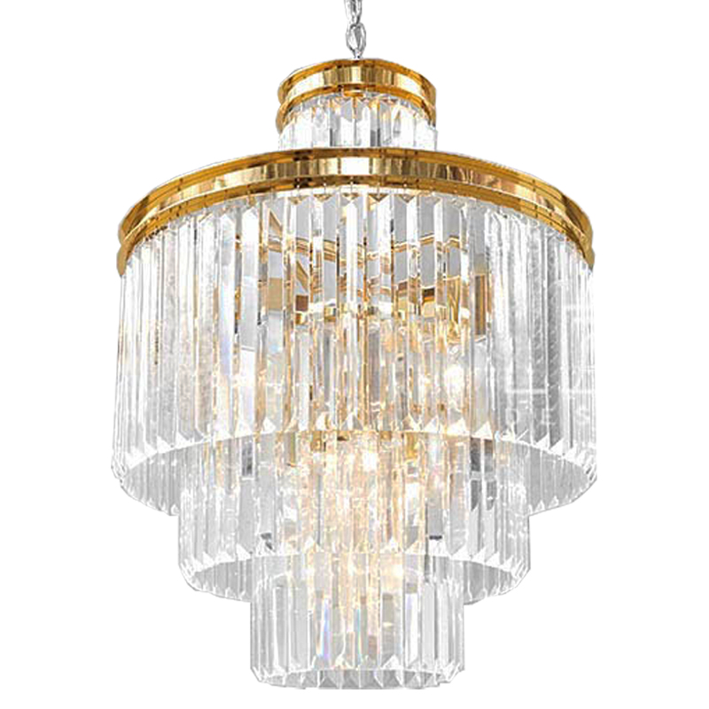 Люстра RH Odeon Chandelier Four Gold 50  Прозрачное Стекло Золотой в Краснодаре | Loft Concept 