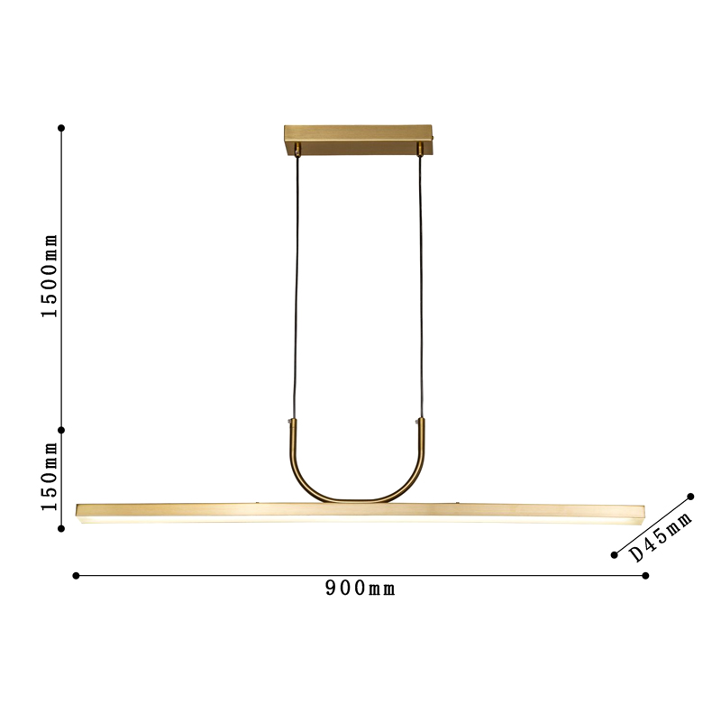 Минималистичная золотая люстра Trumpet tube в Краснодаре