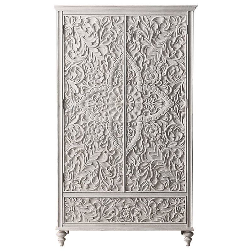 Шкаф Indian Antique White Furniture Cabinet белый Белый в Краснодаре | Loft Concept 