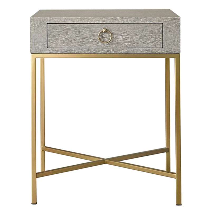 Gaston Stingray Texture Gray Side Table Приставной стол серый скат Золотой Серый в Краснодаре | Loft Concept 