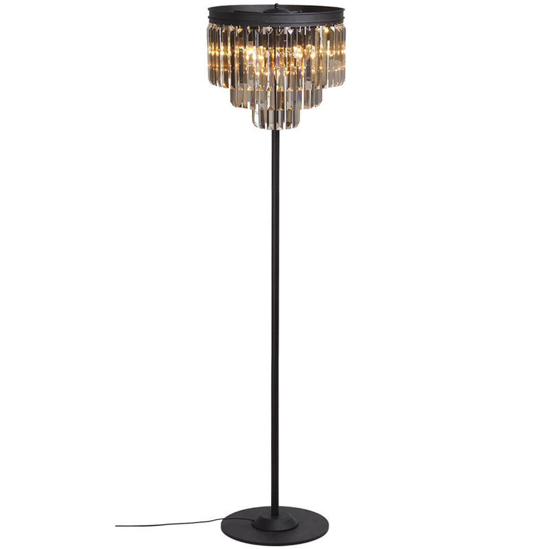 Торшер RH Odeon Amber GLASS Floor Lamp Стекло Амбер Черный в Краснодаре | Loft Concept 