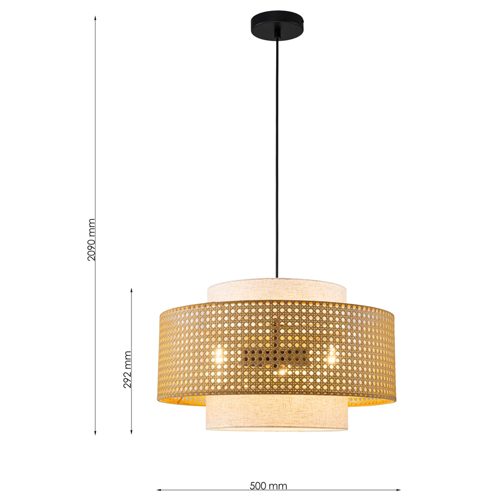 Подвесной светильник с декоративным поясом из плетеного бамбука Biuloggicu в Краснодаре