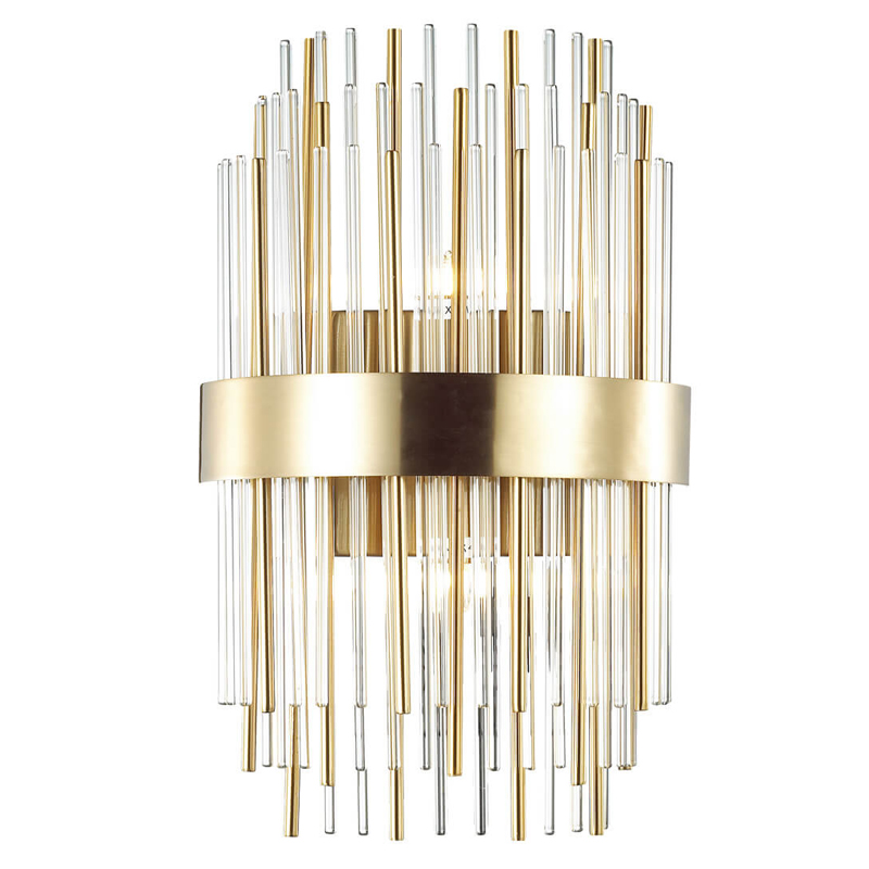 Бра Glass Stripes In The Belt Sconce Прозрачный Глянцевое золото в Краснодаре | Loft Concept 