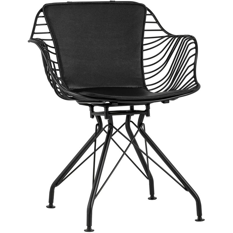 Стул Bertoia с подлокотником Chair Black metal Черный в Краснодаре | Loft Concept 