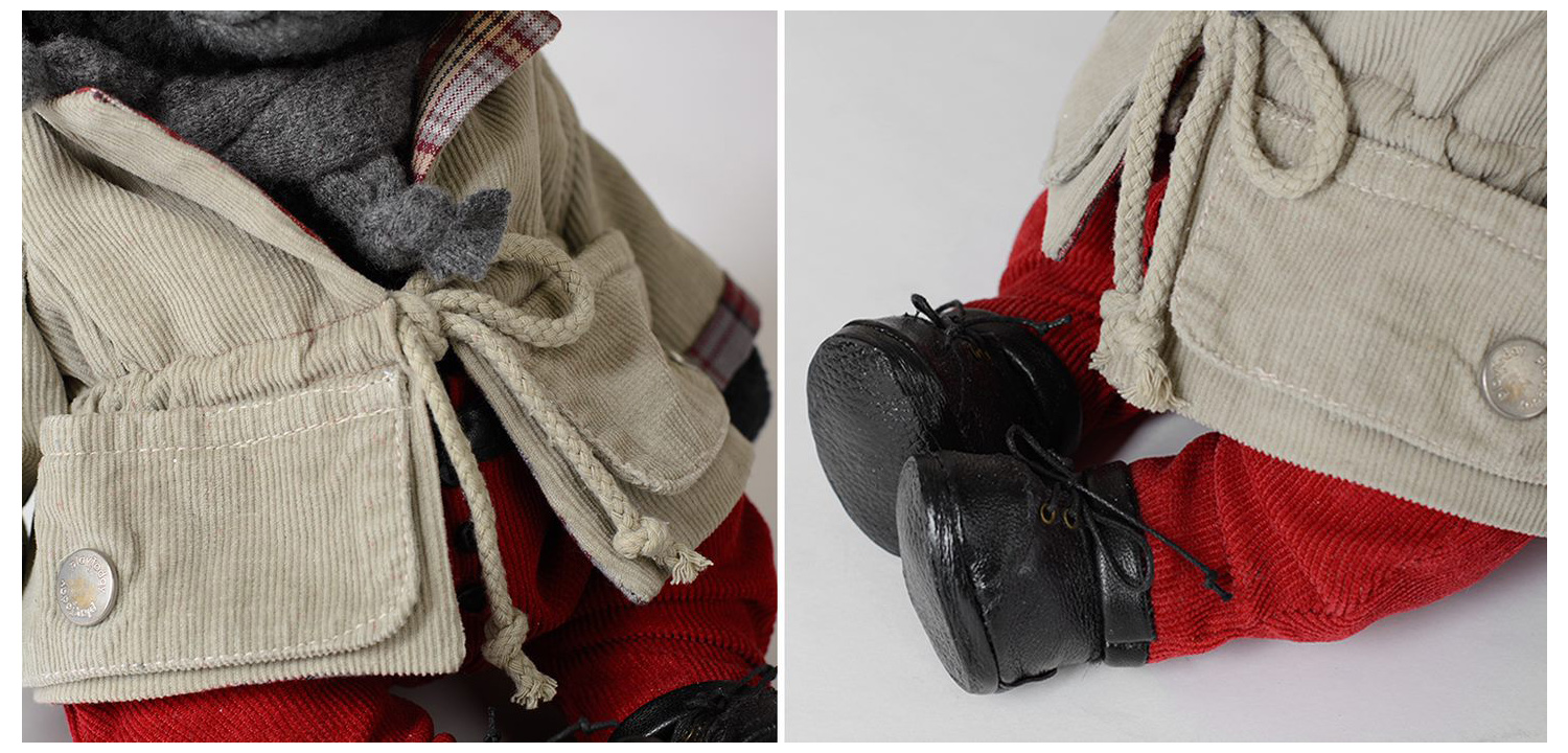 Кукла Медвежонок в плаще авторская работа Ирины Прониной - фото