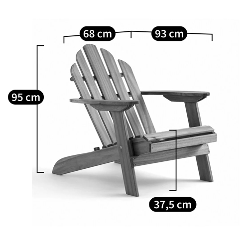 Уличное кресло из массива акации Adirondack Wooden Chair Red в Краснодаре