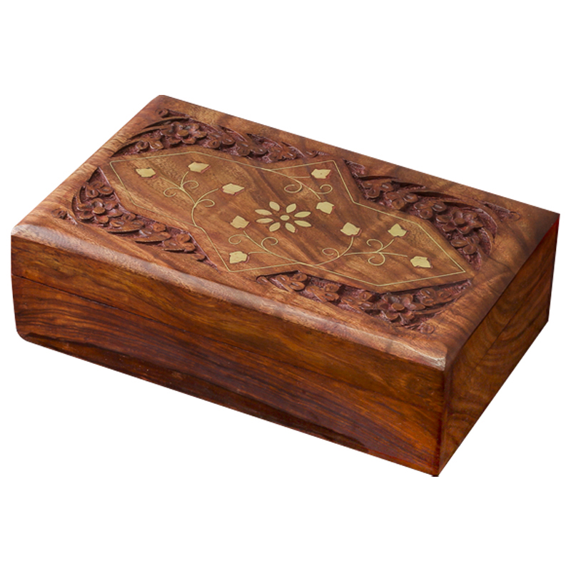 Шкатулка Damini Indian Inlay Box Коричневый в Краснодаре | Loft Concept 