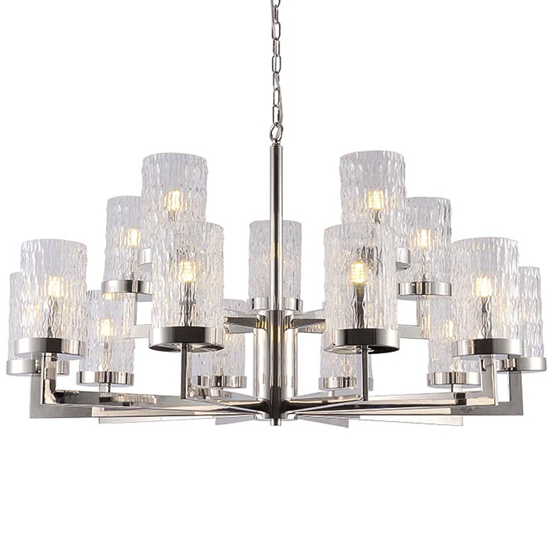 Люстра Estebe Glass Nickel Chandelier 14 Прозрачный Никель в Краснодаре | Loft Concept 