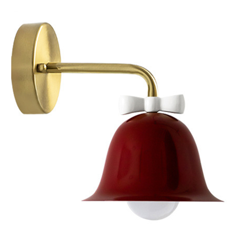 Бра Колокольчик Bell with Bow Red Wall Lamp Красный Красный Белый Золотой в Краснодаре | Loft Concept 