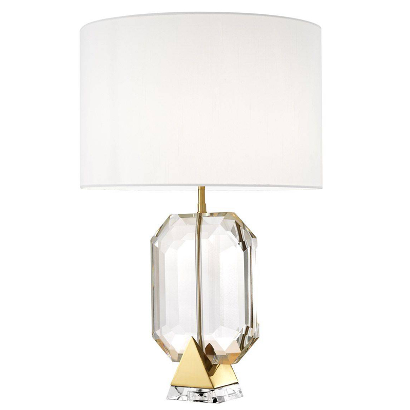 Настольная лампа Eichholtz Table Lamp Emerald Gold & white Белый Глянцевое золото Прозрачный в Краснодаре | Loft Concept 