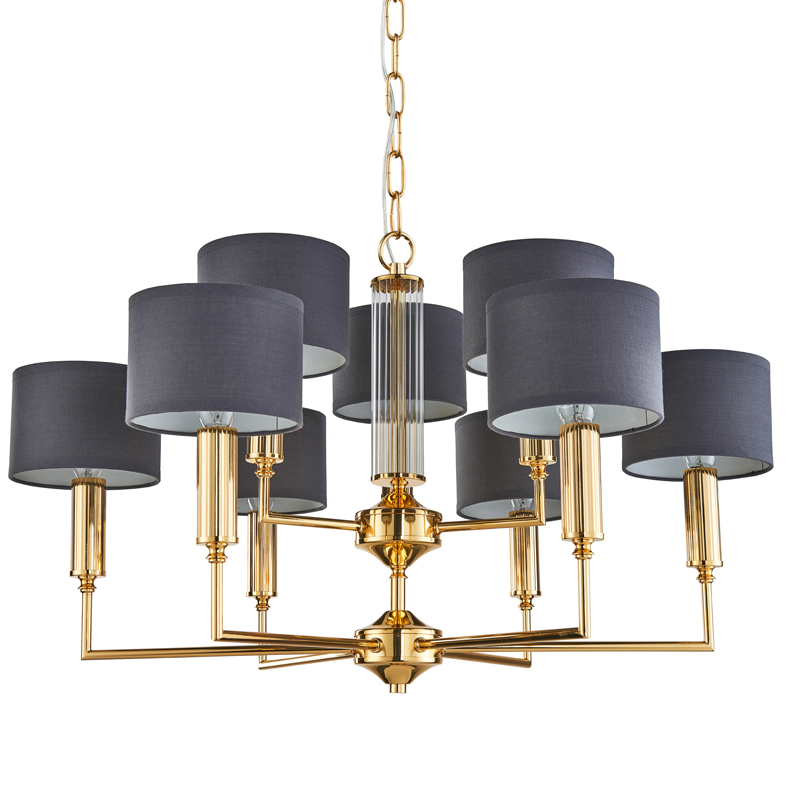 Люстра Laurent Chandelier grey 71 Глянцевое золото Серый Прозрачный в Краснодаре | Loft Concept 