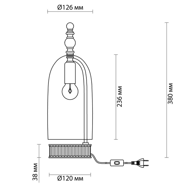 Настольная лампа Glass Dome Bronze в Краснодаре