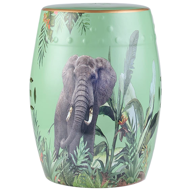 Керамический табурет Elephant Tropical Animal Ceramic Stool Green Прозрачный зеленый Серый Зеленый в Краснодаре | Loft Concept 