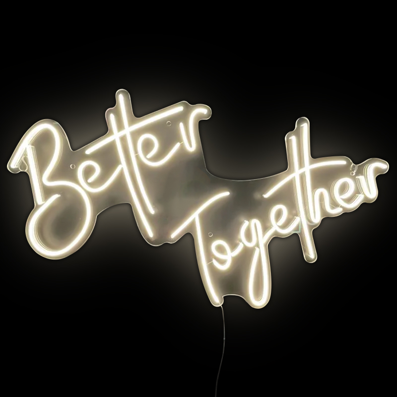 Неоновая настенная лампа Better Together Neon Wall Lamp Желтый Прозрачный в Краснодаре | Loft Concept 