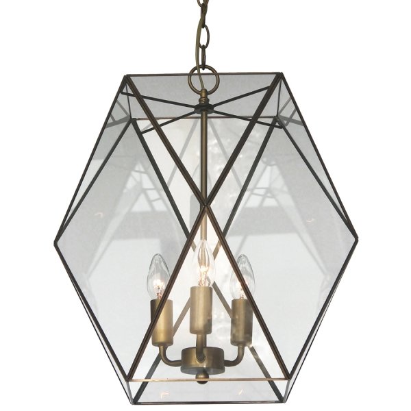 Подвесной светильник Rombius Pendant large III clear glass Латунь Античная полированная в Краснодаре | Loft Concept 