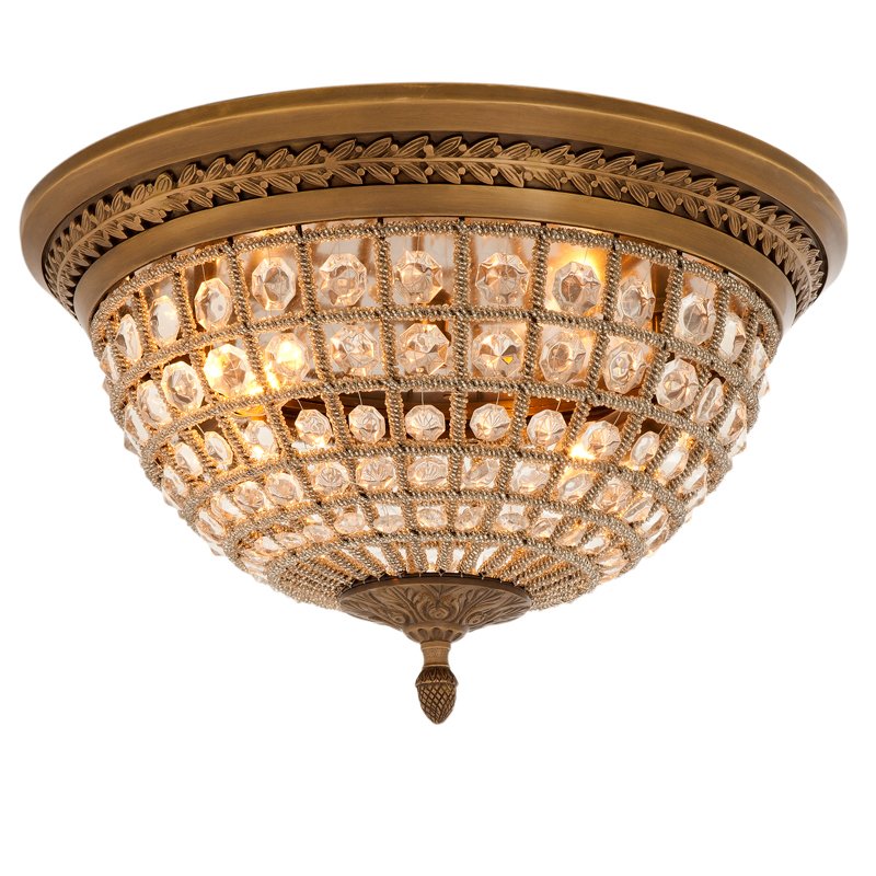 Потолочный светильник Ceiling Lamp Kasbah Antique Brass Латунь Античная полированная Прозрачное Стекло в Краснодаре | Loft Concept 