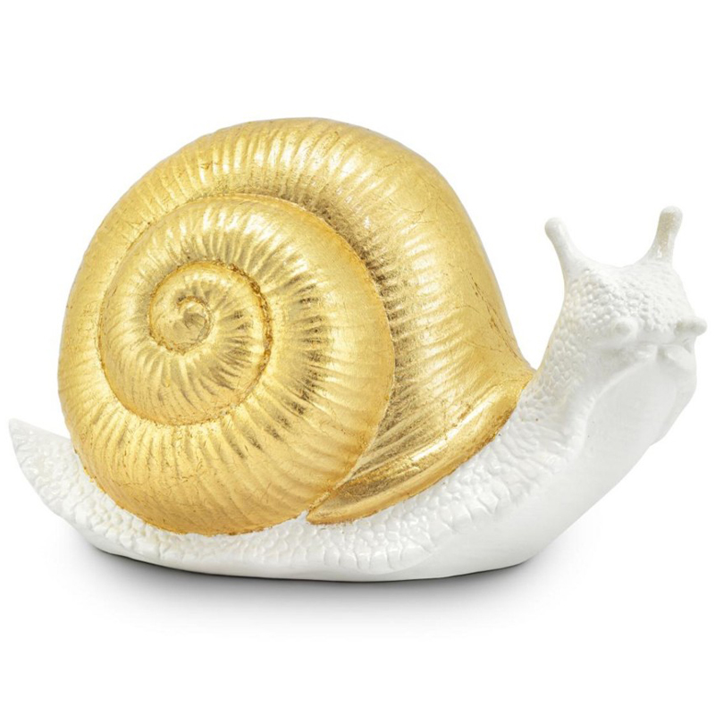 Статуэтка Abhika Snail Bisc. Goldleaf Белый Золотой в Краснодаре | Loft Concept 