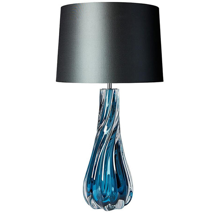 Настольная лампа Naiad Velvet Blue Table Lamp Черный Синий в Краснодаре | Loft Concept 