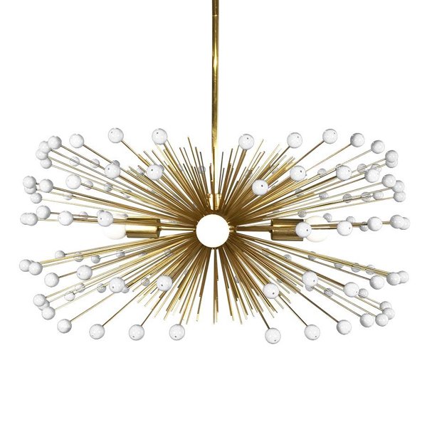 White Beaded Urchin Chandelier Sputnik  Золотой Белый в Краснодаре | Loft Concept 