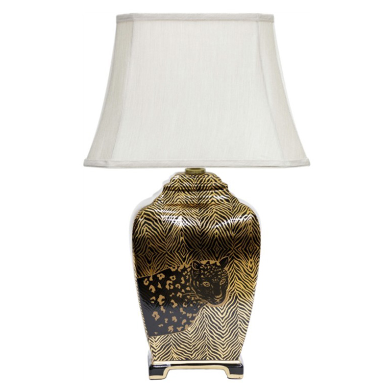 Настольная лампа Leopard Table lamp black and gold Черный Золотой Белый в Краснодаре | Loft Concept 