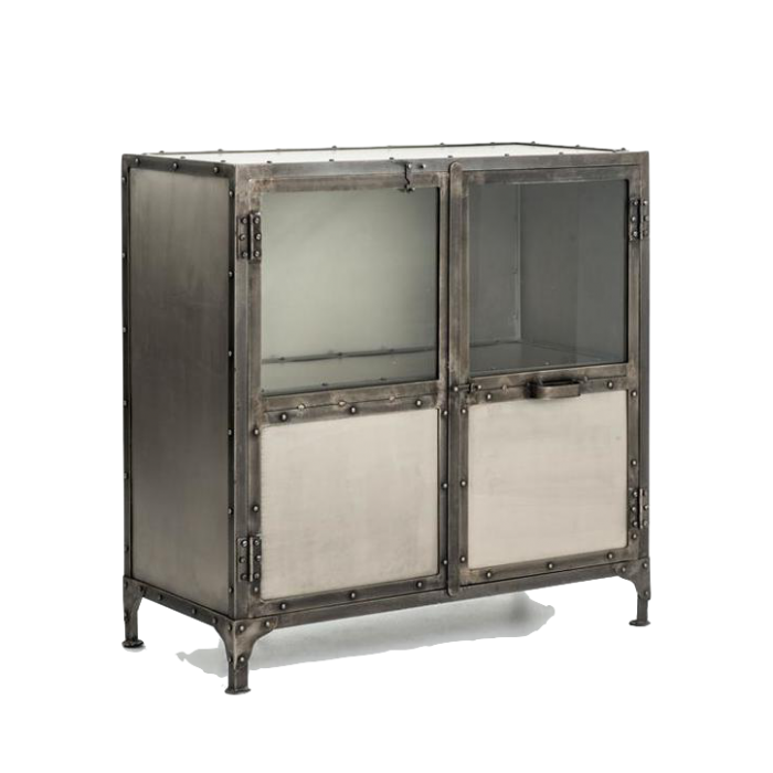 Комод металлический Industrial Steampunk Nickel 2 Door Cabinet  в Краснодаре | Loft Concept 