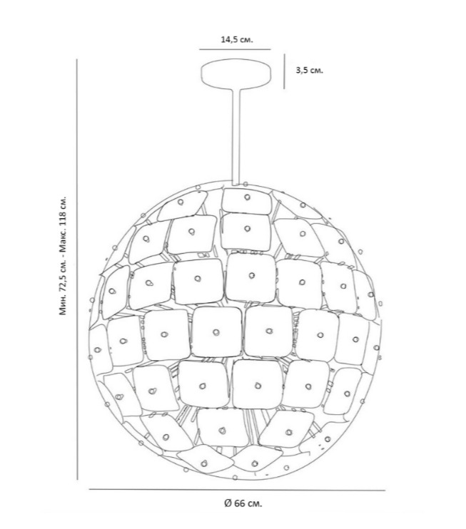 Люстра Sputnik Square Matt Chandelier в Краснодаре