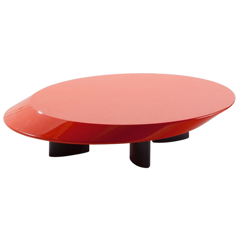 Кофейный стол Ellipse Red Glossy Coffee Table Красный Черный в Краснодаре | Loft Concept 