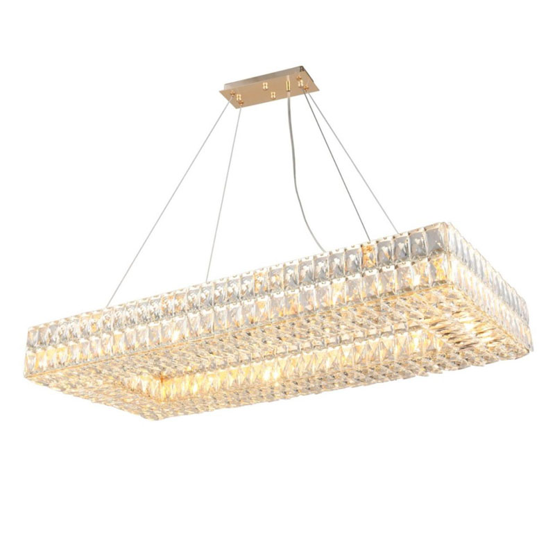 Люстра Crystal Regena Gold Rectangle Chandelier 100 Прозрачный Золотой в Краснодаре | Loft Concept 