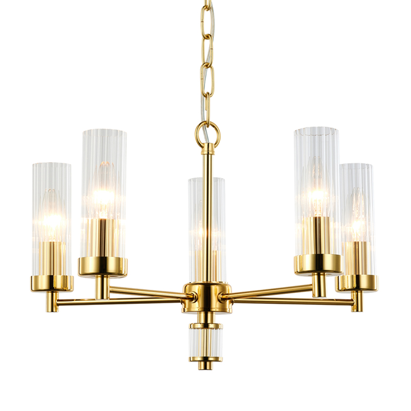 Люстра Jeanette Chandelier Gold 46 Глянцевое золото Прозрачный в Краснодаре | Loft Concept 