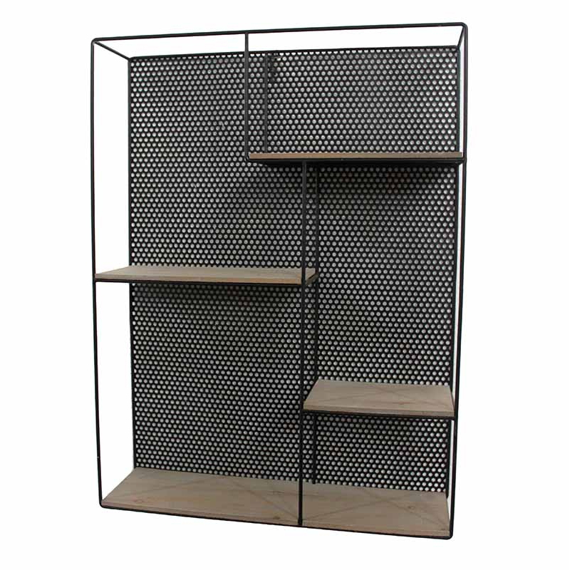 Полка Perforation Loft Rectangle Shelf Бежево-серый Черный в Краснодаре | Loft Concept 