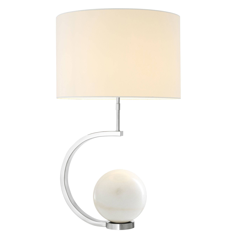 Настольная лампа Eichholtz Table Lamp Luigi white marble Белый Никель Белый Мрамор Bianco в Краснодаре | Loft Concept 