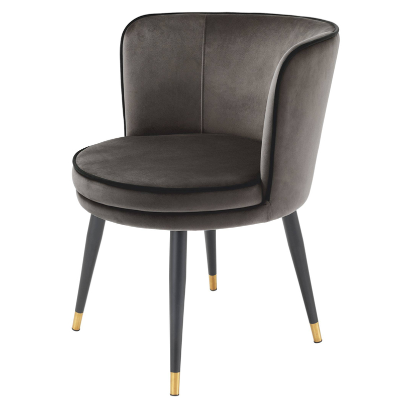 Стул Eichholtz Dining Chair Grenada grey Серый Черный Латунь в Краснодаре | Loft Concept 