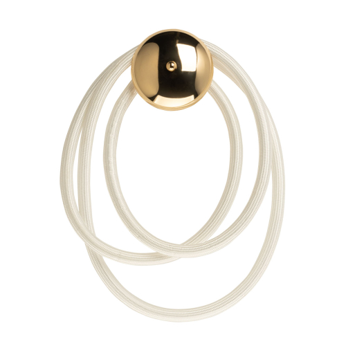 Бра с круглым золотистым основанием и белыми изогнутыми световыми линиями Luke Lampco Tracer Lamp Золотой в Краснодаре | Loft Concept 