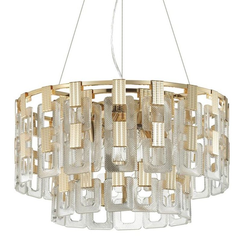 Люстра Ribbed Elements Pendant Round 52 Золотой Прозрачное Стекло в Краснодаре | Loft Concept 