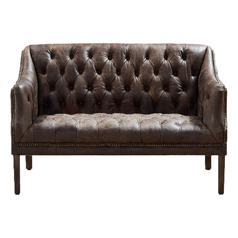 Morton Capitone Sofa Диван винтажная коричневая кожа Коричневый винтаж в Краснодаре | Loft Concept 