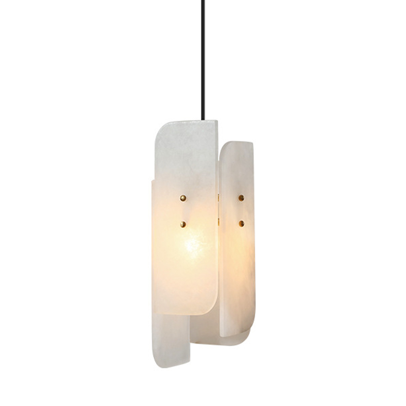 Подвесной светильник Ancel Hanging Light Белый Мрамор Bianco Глянцевое золото в Краснодаре | Loft Concept 