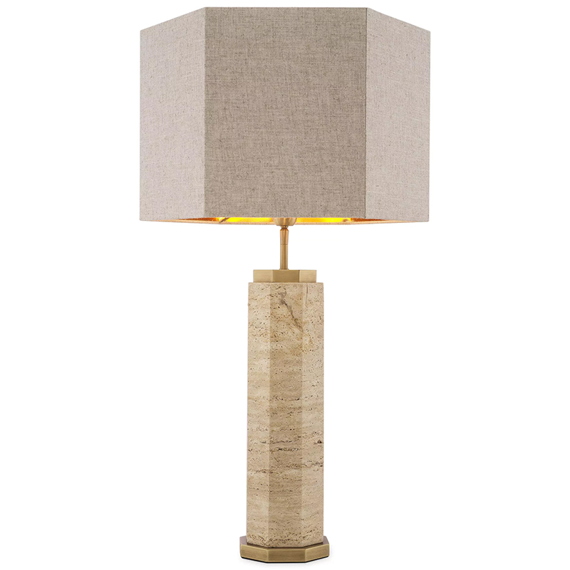 Настольная лампа Eichholtz Table Lamp Newman Бежево-серый Серый Латунь в Краснодаре | Loft Concept 