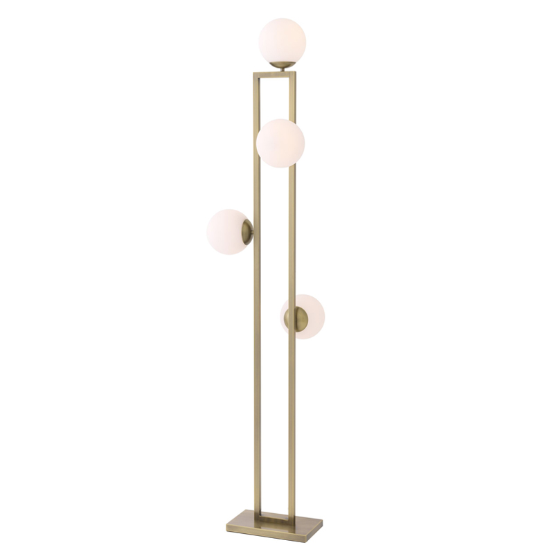 Торшер Eichholtz Floor Lamp Pascal brass Латунь Белый в Краснодаре | Loft Concept 