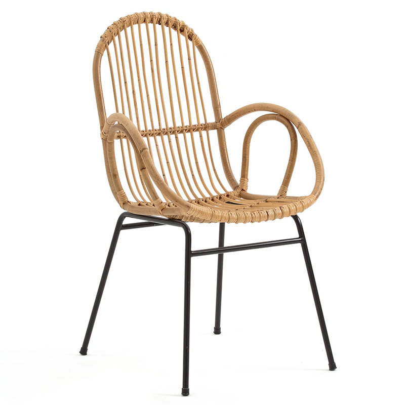 Стул Lucca Wicker Chair Бежевый Черный в Краснодаре | Loft Concept 