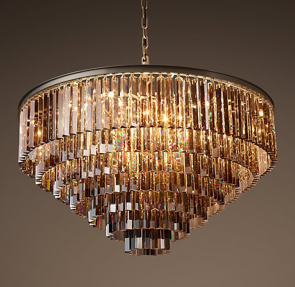 Люстра RH 1920s Odeon Smoke Glass Fringe Chandelier -80, 100 Черный в Краснодаре | Loft Concept 