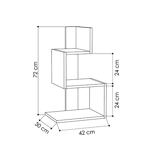 Стол приставной трехъярусный белого цвета ROSIE SIDE TABLE WHITE OAK в Краснодаре