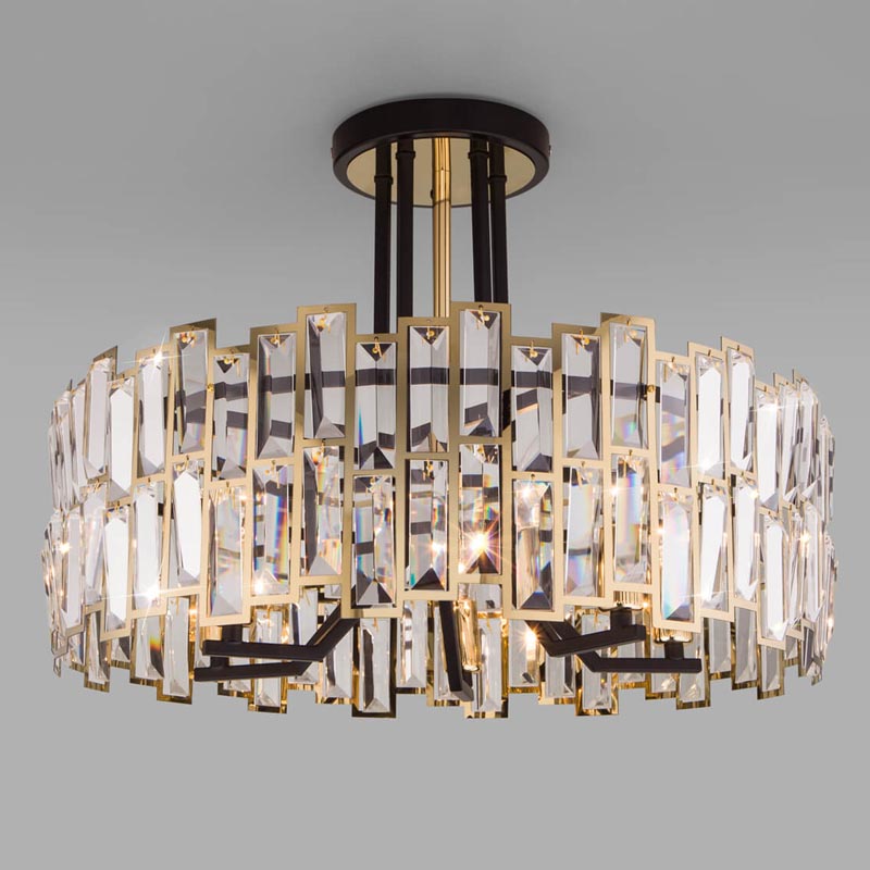 Потолочная люстра Darkness Chandelier gold 53 Черный Прозрачный (Transparent) Золотой в Краснодаре | Loft Concept 