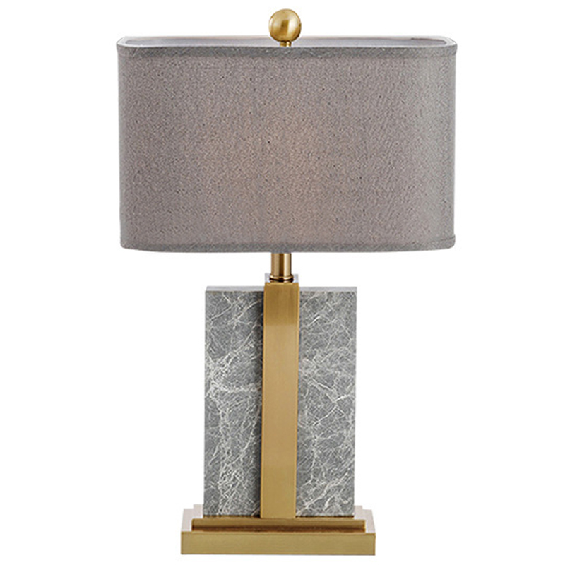 Настольная лампа Marble Brass Grey Table Lamp Серый Латунь в Краснодаре | Loft Concept 